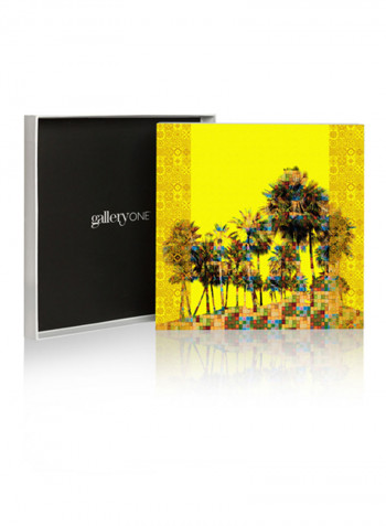 Palm Oasis Picture Box Yellow/Gold 35x35centimeter