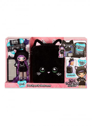 3-In-1 Backpack Bedroom Kitty Playset
