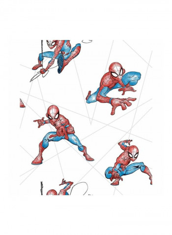 Marvel Spiderman Printed Wallpaper White/Red/Blue 52x1000cm