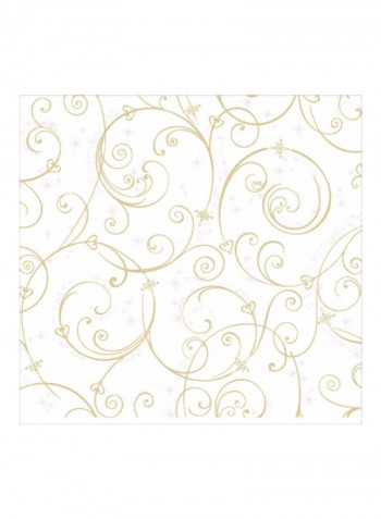 Princess Printed Wallpaper White/Gold 68x823cm
