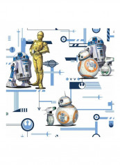Star Wars Printed Wallpaper White/Gold/Blue 52x1000cm