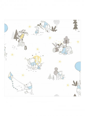 Cartoon Printed Wallpaper White/Blue 52x1000cm