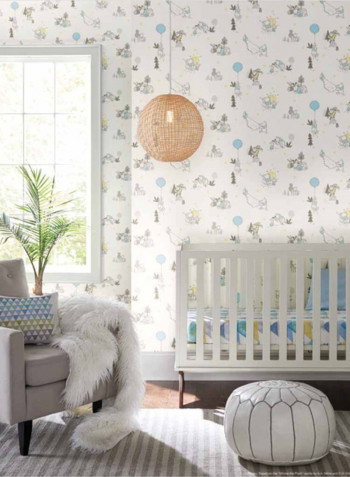 Cartoon Printed Wallpaper White/Blue 52x1000cm