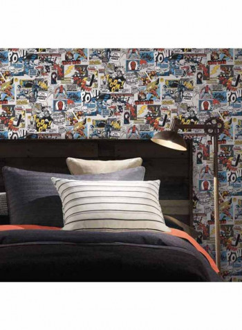 Marvel Comics Printed Wallpaper Grey/Red/Black 52x1000cm