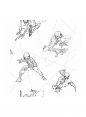 Marvel Spiderman Printed Wallpaper White/Black 52x1000cm