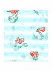 Mermaid Printed Wallpaper Light Blue/Green/Red 52x1000cm