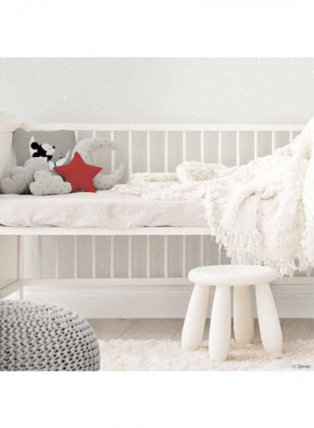 Mickey Mouse Printed Wallpaper Light Grey/White 52x1000cm