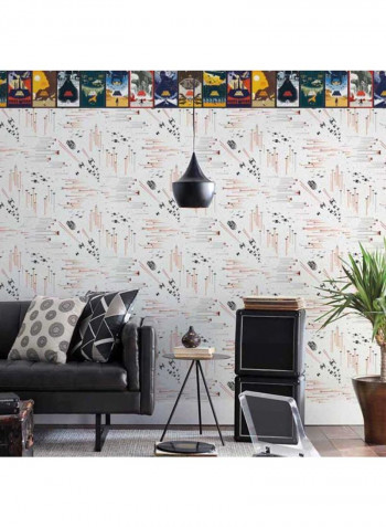 Star Wars Printed Wallpaper White/Black/Light Brown 52x1000cm