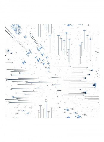 Star Wars Printed Wallpaper White/Light Blue 52x1000cm