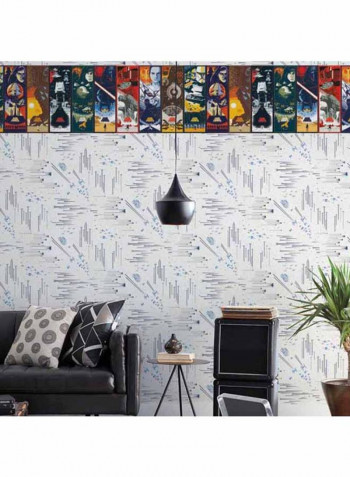 Star Wars Printed Wallpaper White/Light Blue 52x1000cm
