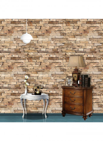 Brick Pattern Wall Sticker Brown