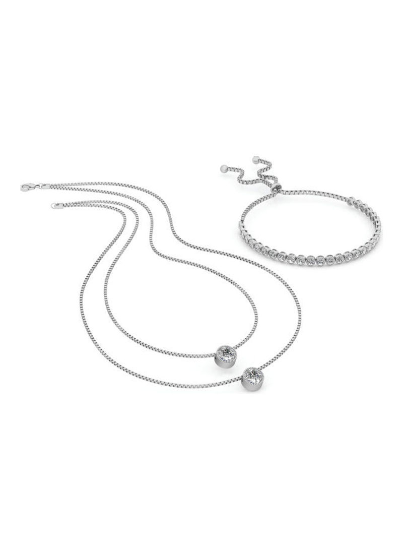 Silver Plated Tennis Jewellery Set