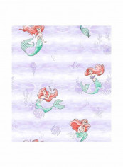 The Little Mermaid Printed Wallpaper Lavender/Green/Red 52x1000cm