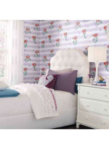 The Little Mermaid Printed Wallpaper Lavender/Green/Red 52x1000cm