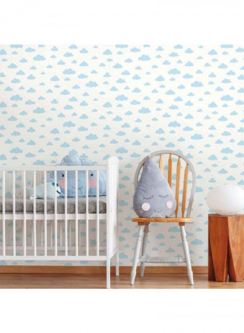 Winnie The Pooh Printed Wallpaper White/Light Blue 52x1000cm