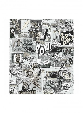 Marvel Comics Printed Wallpaper Black/White 52x1000cm