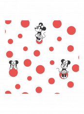 Minnie Mouse Printed Wallpaper White/Red/Black 52x1000cm