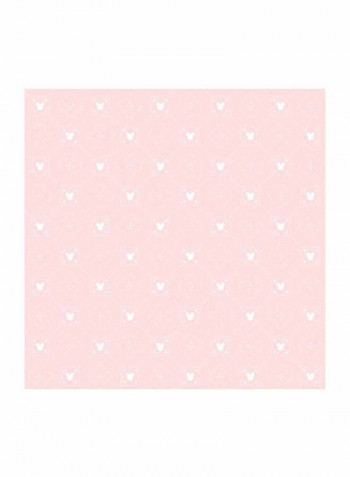 Minnie Printed Wallpaper Pink/White 52x1000cm