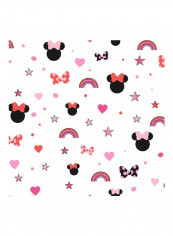 Minnie Printed Wallpaper White/Fuschia/Black 52x1000cm