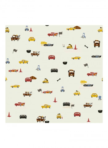 Pixar Car Printed Wallpaper Yellow/Blue/Red 52x1000cm