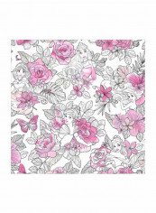Princess Printed Wallpaper White/Pink/Black 52x1000cm