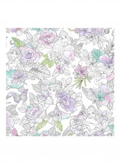 Princess Printed Wallpaper White/Pink/Violet 52x1000cm