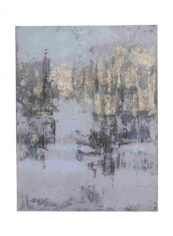 Saunder Hand Painted Canvas Blue/Beige/Grey 120x2.8x90centimeter