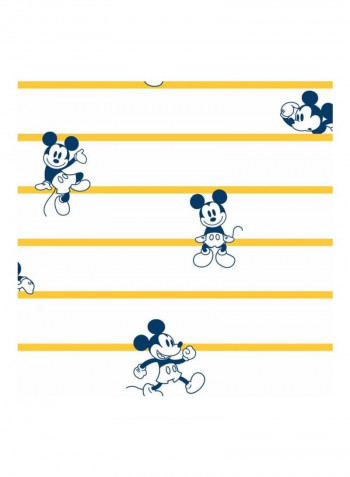 Mickey Mouse Printed Wallpaper White/Black/Yellow 52x1000cm