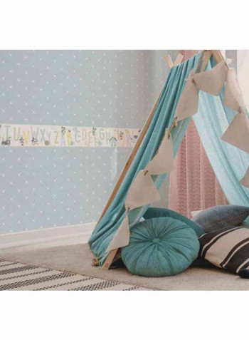 Minnie Printed Wallpaper Blue/White 52x1000cm