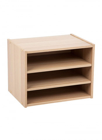 Storage Organizer Cube Box With Adjustable Shelves Light Brown