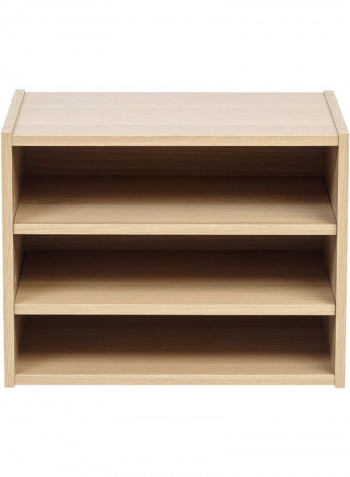 Storage Organizer Cube Box With Adjustable Shelves Light Brown