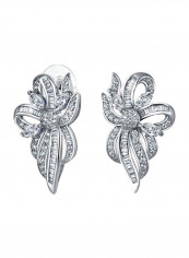 Brass Rhodium Plated Cubic Zirconia Studded Stud Earrings Silver/Clear reviews Brass Rhodium Plated Cubic Zirconia Studded Stud Earrings Silver/Clear