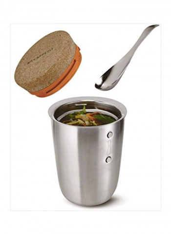 Steel Food Pot With Lid Silver