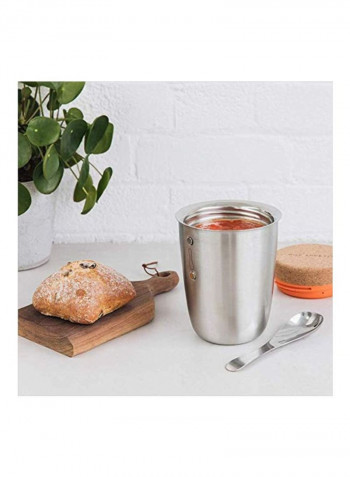 Steel Food Pot With Lid Silver