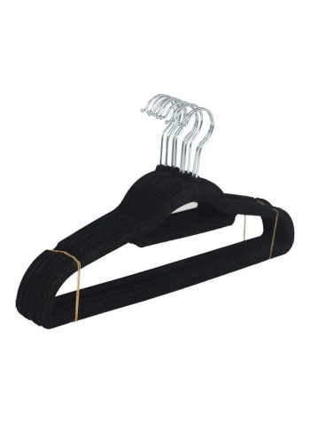 260-Piece Non-Slip Velvet 360 Degree Swivel Hangers Set Black 40cm