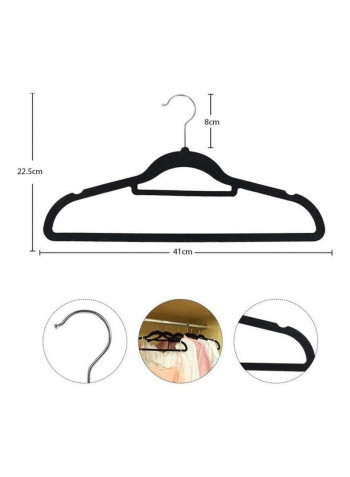 260-Piece Non-Slip Velvet 360 Degree Swivel Hangers Set Black 40cm