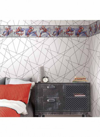 Marvel Spiderman Themed Wallpaper White/Black 52x1000cm