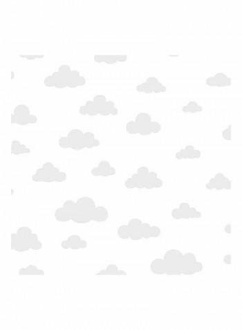 Winnie The Pooh Printed Wallpaper White/Grey 52x1000cm