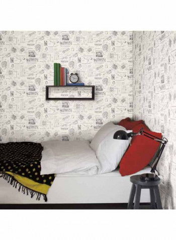 Marvel Printed Wallpaper Beige/Grey 52x1000cm
