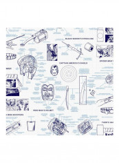 Marvel Printed Wallpaper White/Blue/Black 52x1000cm