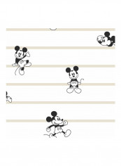 Mickey Mouse Printed Wallpaper White/Peach/Black 52x1000cm