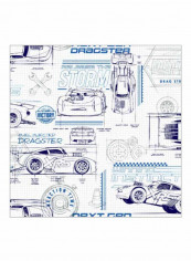 Pixar Cars Printed Wallpaper White/Blue/Purple 52x1000cm
