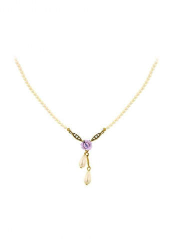 Simulated Pearl Studded Necklace