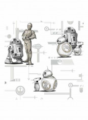 Star Wars Printed Wallpaper White/Grey/Black 52x1000cm