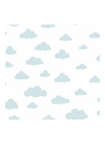 Winnie The Pooh Themed Wallpaper White/Blue 52x1000cm