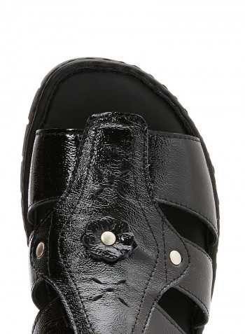Leather Arabic Sandals Black