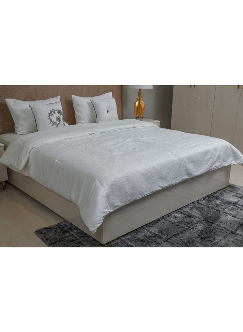 5-Piece Comforter Set Cotton White 240x260cm