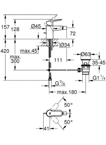 Bauedge Bidet Mixer Silver