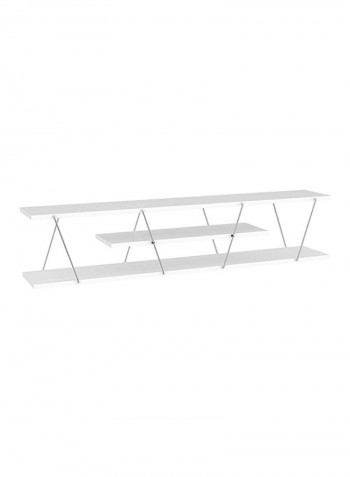 Tars Modern TV Stand White Chrome