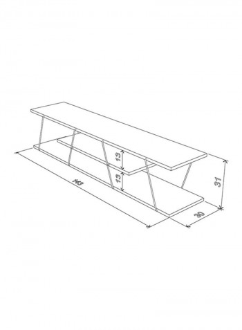 Tars Modern TV Stand White Chrome